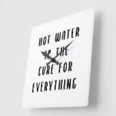 湯は万事薬 スクエア壁時計 (傾斜)