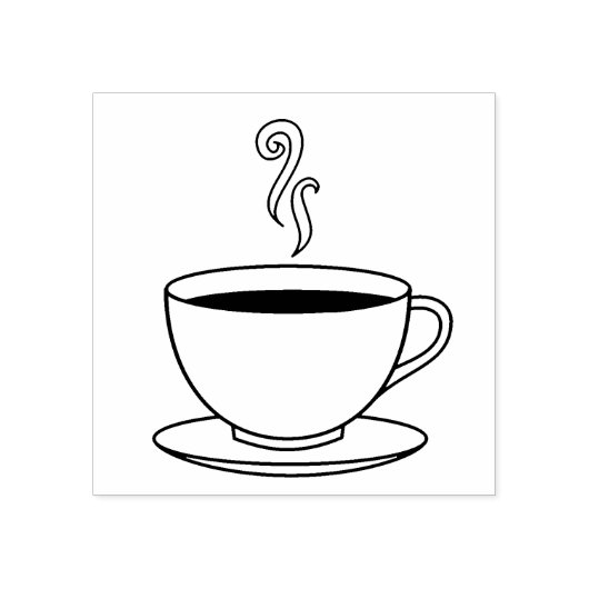 湯気の立つコーヒー ラバースタンプ (インプリント)