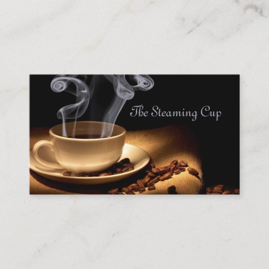 湯気の立つコーヒー 名刺 (正面)