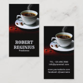 湯気の立つコーヒー 名刺 (正面/裏面)