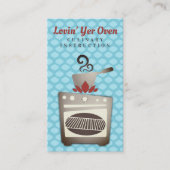 湯気を立てるアロマスオーブン料理教室のパーソナルシェフ 名刺 (正面)