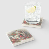 湯沸し鳥小屋 カーディナル 6 ストーンコースター (横)