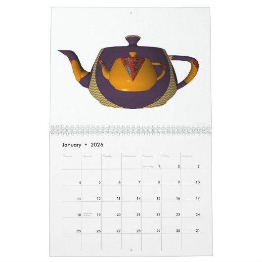 湯飲み カレンダー (1月 2026)