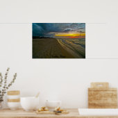 湾に沈んだ夕日 ポスター (キッチン)