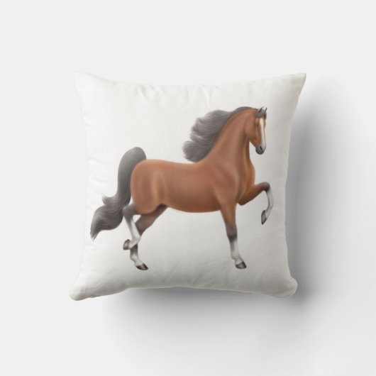 湾のアメリカ人のSaddlebredの馬の枕 クッション (裏面)