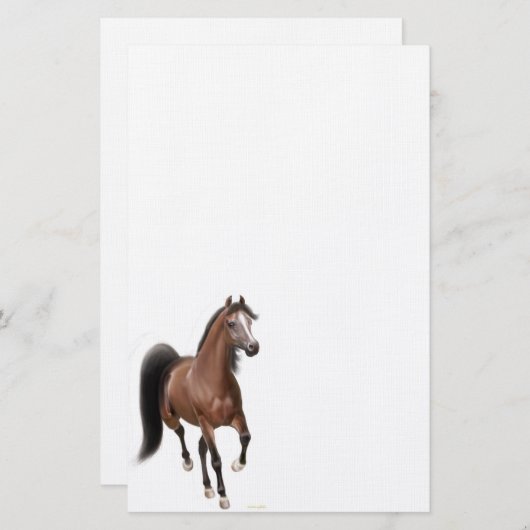 湾のアラビアの馬の文房具 便箋 (正面/裏面)
