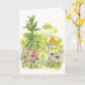 湾のキンレンカの水彩画の花の芸術のメッセージカード カード (黄色い花)