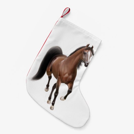 湾のブラウンのアラビアの馬のクリスマスのストッキング スモールクリスマスストッキング (正面 (吊り時))