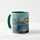 湾のホテル、Cushendun -ジョアンヌの例による油絵 マグカップ (正面左)