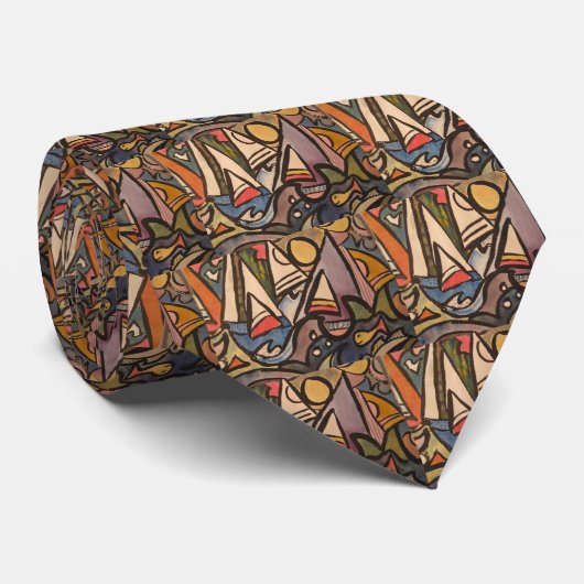 湾のヨット ネクタイ (ロール)