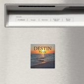 湾の上のデスティンフロリダの夕日 マグネット (インサイチュ (食洗機))