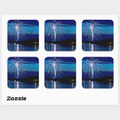 湾の上の東カモメ湖の花火 スクエアシール (シート)