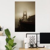 湾の向こうに霧が立つ ポスター (ホームオフィス)