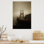 湾の向こうに霧が立つ ポスター (キッチン)