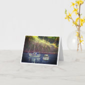 湾の帆船 カード (黄色い花)