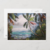 湾の帆船 ポストカード (正面/裏面)