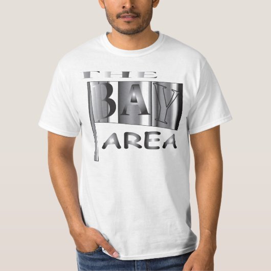 湾の旗(東のオークランド北のオークランド、西のOaklan Tシャツ (正面)