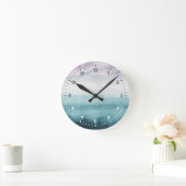 湾の薄暗がり-水彩画 ラウンド壁時計 (ホーム)