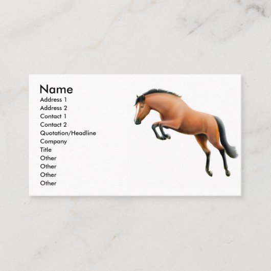 湾の跳躍の馬の名刺 名刺 (正面)