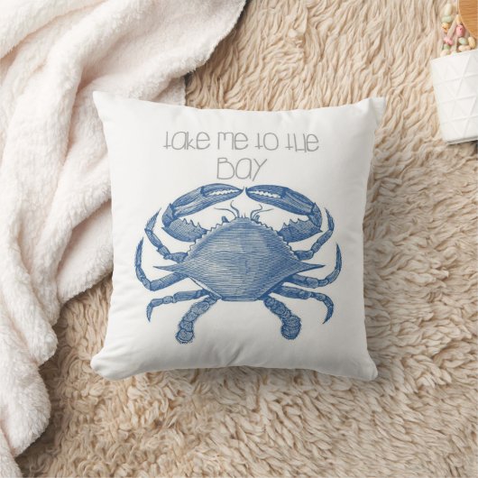 湾の青カニの枕に私を連れて行って下さい クッション (ブランケット)