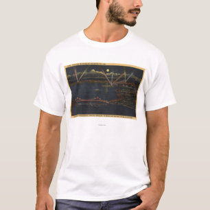 湾の首都圏の夜眺め Tシャツ