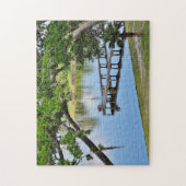 湾の魚釣り桟橋 ジグソーパズル (縦)