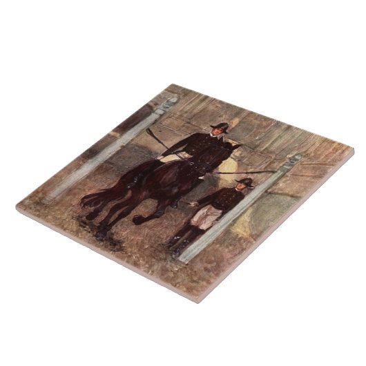 湾のLipizzanの種馬Piaffe タイル (側面)