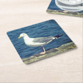 湾上のカモメ スクエアペーパーコースター (アングル)