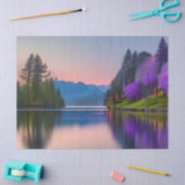 湾内の紫色の花の木 薄葉紙 (クラフト)