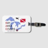 湾区域のダイバーの五大湖の地域 ラゲッジタグ (正面横)