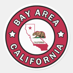 湾区域カリフォルニアステッカー ラウンドシール