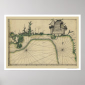 湾岸初期地図1784 ポスター (正面)