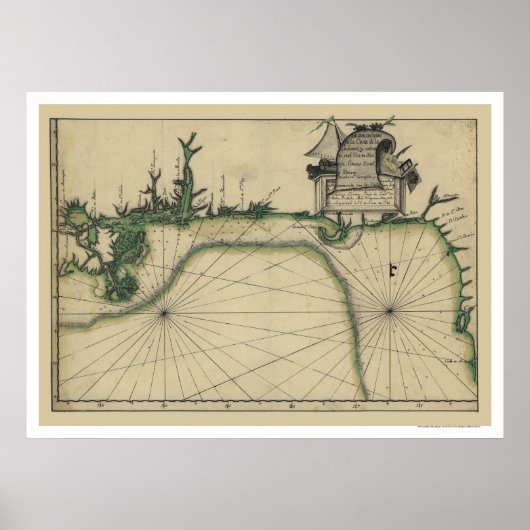 湾岸初期地図1784 ポスター (正面)