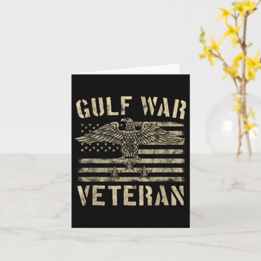湾岸戦争退役軍人シャツイーグルスターズアンドストライプス カード (黄色い花)