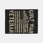 湾岸戦争退役軍人シャツイーグルスターズアンドストライプス フリースブランケット (正面(横))