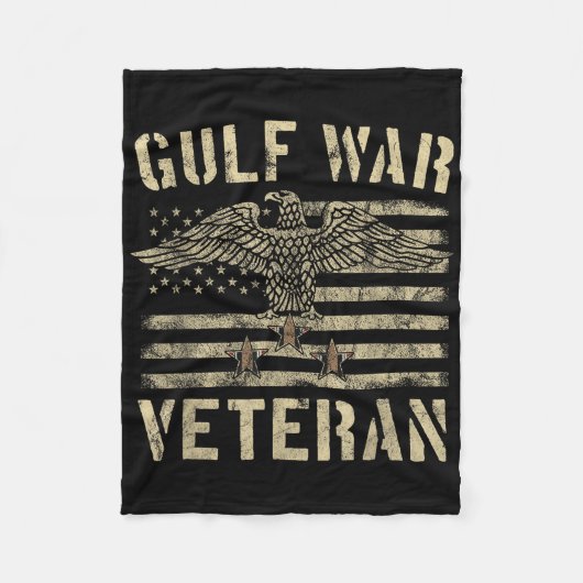 湾岸戦争退役軍人シャツイーグルスターズアンドストライプス フリースブランケット (正面)