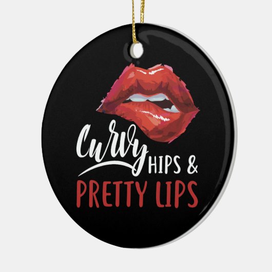 湾曲したお尻かわいらしと唇ガールズレディースことわざ セラミックオーナメント (左)