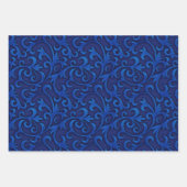 湾曲したアフリカンアメリカン女性グラムブルー誕生日 ラッピングペーパーシート (正面2)