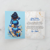 湾曲したアフリカンアメリカン女性ブルーグラム誕生日 カード (内部)