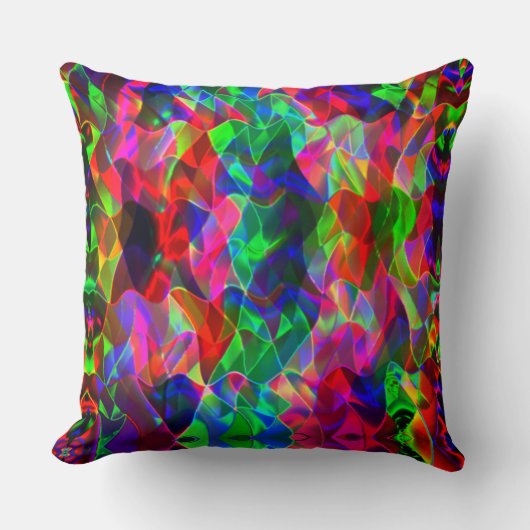 湾曲したカラフル三角形または色の付いた起伏 クッション (正面)