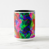 湾曲したカラフル三角形または色の起伏 マグカップ (中央)