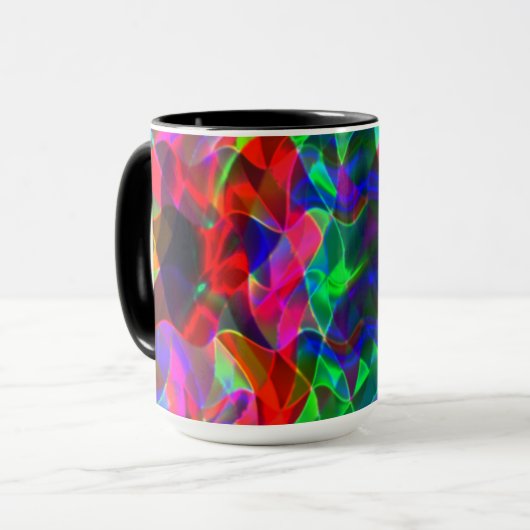 湾曲したカラフル三角形または色の起伏 マグカップ (正面左)