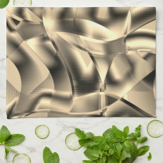 湾曲したカーキまたはベージュの形状、明るい色調 キッチンタオル (折り畳み)