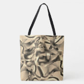 湾曲したカーキまたはベージュの形状、明るい色調 トートバッグ (正面)