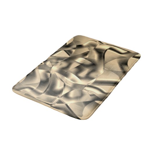 湾曲したカーキまたはベージュの形状、明るい色調 バスマット (アングル)