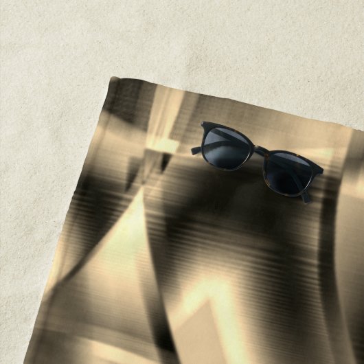 湾曲したカーキまたはベージュの形状、明るい色調 ビーチタオル (インサイチュ)