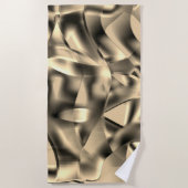 湾曲したカーキまたはベージュの形状、明るい色調 ビーチタオル (正面)