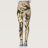 湾曲したカーキまたはベージュの形状、明るい色調 レギンス (正面)