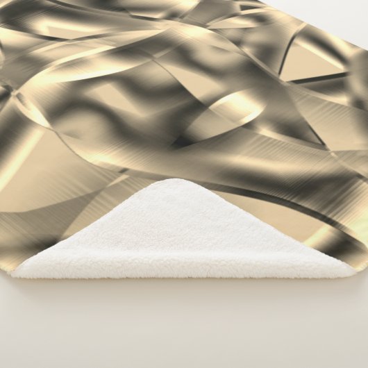 湾曲したベージュまたはカーキの形状、明るい色調 シェルパブランケット (3/4)