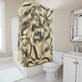 湾曲したベージュまたはカーキの形状、明るい色調 シャワーカーテン